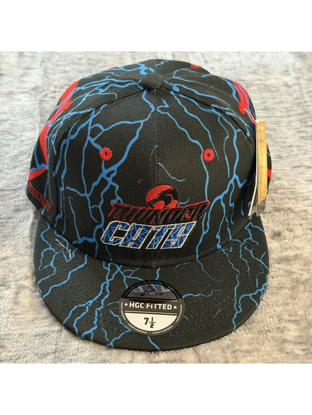 Thundercats Headgear Classics Fitted Hat Cap Size 7 1/2 Black Lightning New NWT